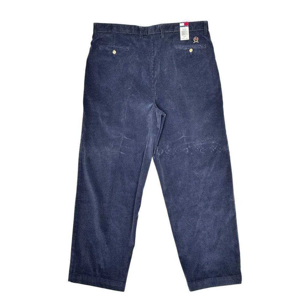 Vintage Tommy Hilfiger Corduroy Pants Mens 42 X 32 Pleated Blue Chino Wide Relax